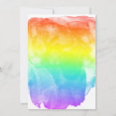 Invitation Rainbow Watercolor Wash Gay Mariage (Dos)