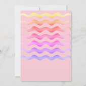 Invitation Rainbow Waves Fille rose fête d'anniversaire (Dos)