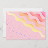 Invitation Rainbow Waves Stars Rose Girl Photo Anniversaire (Dos)