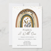 Invitation Rainbow Wild One Boho Anniversaire de enfant (Devant)
