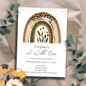 Invitation Rainbow Wild One Boho Anniversaire de enfant