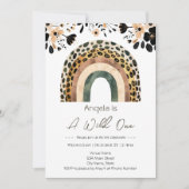 Invitation Rainbow Wild One Boho Floral Anniversaire de enfan (Devant)