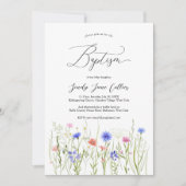 Invitation Rainbow Wildflower Meadow Baptism (Devant)