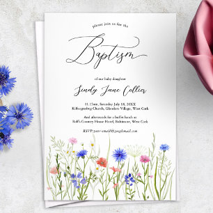 Invitation Rainbow Wildflower Meadow Baptism