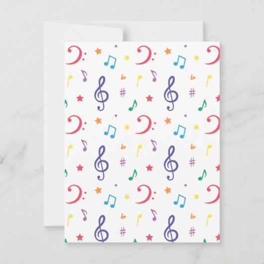 Invitation Rainbow Xylophone Kids Musique à thème Anniversair (Dos)