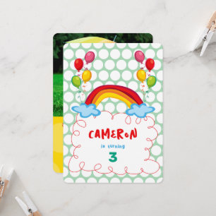 Invitation Rainbows And Balloons Photo Fête d'anniversaire de