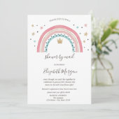 Invitation Rainbows Crown Baby shower virtuel par courrier (Debout devant)