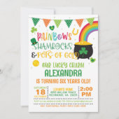 Invitation Rainbows, Shamrocks et Pots d'Or Anniversaire (Devant)