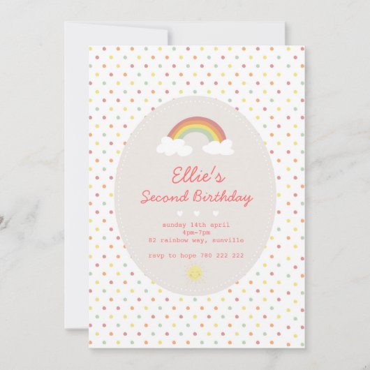 Invitation Rainbows & Sunshine (Devant)