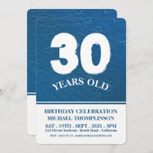 Invitation Raindrops, Anniversaire moderne (Devant / Derrière)