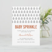 Invitation Raindrops Burnt Orange Baby Sprinkle (Debout devant)
