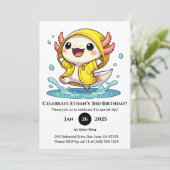 Invitation Rainy Day Axolotl Birthday (Debout devant)