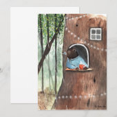 Invitation Rainy Day Bear Daydream Tea Time illustration (Devant / Derrière)