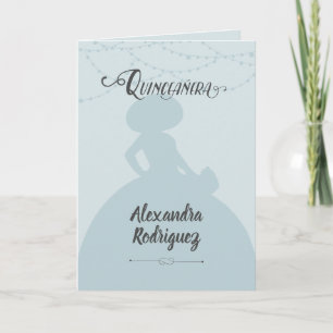 Invitation Rainy Day Blue Charro Silhouette Quinceanera