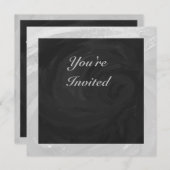 Invitation Rainy Sky Grey et le Monogramme noir (Devant / Derrière)