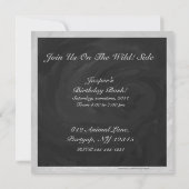 Invitation Rainy Sky Grey et le Monogramme noir (Dos)