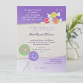 Invitation Raisin Bat mitzvah sucré (Debout devant)