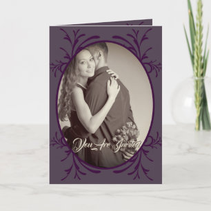 Invitation Raisin Duché Purple Fleurs Vintages Photo Bi-fold