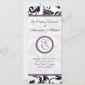 Invitation Raisin Raisin Noir Damas Fils de mariage (Devant)