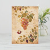 Invitation Raisins de collection et vignoble – Vin rustique (Debout devant)