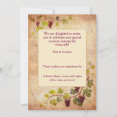 Invitation Raisins de collection et vignoble – Vin rustique (Dos)