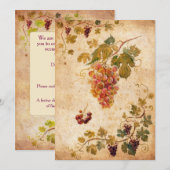 Invitation Raisins de collection et vignoble – Vin rustique (Devant / Derrière)
