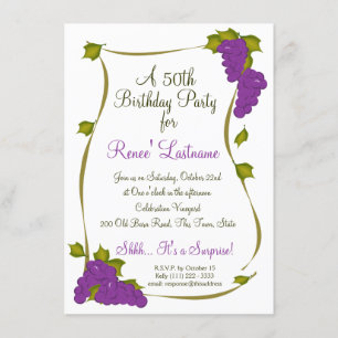 Invitation Raisins de récolte 50e anniversaire