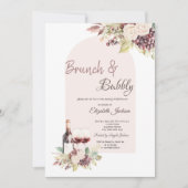 Invitation Raisins de vin Boho Fleurs Brunch & Bubbly (Devant)