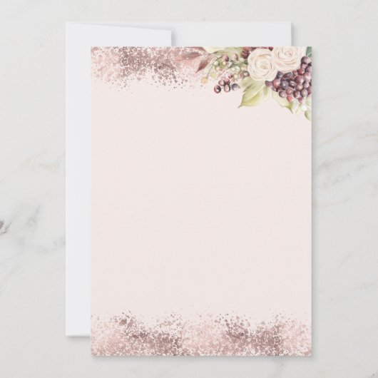 Invitation Raisins de vin Boho Fleurs Brunch & Bubbly (Dos)