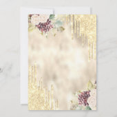Invitation Raisins de vin Gold Drips Brunch & Bubbly (Dos)