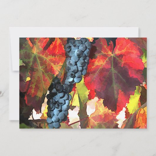Invitation Raisins et Feuilles de récolte (Devant)
