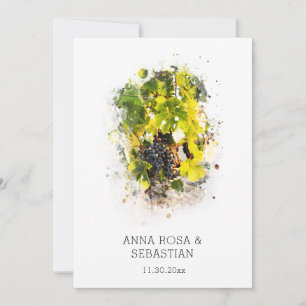Invitation *~* Raisins Italie AR21 QR RSVP Mariage viticole