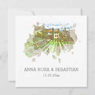 Invitation *~* Raisins QR Italie AR21 RSVP Mariage viticole