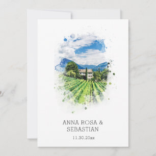 Invitation *~* Raisins QR Italie AR21 RSVP Mariage viticole