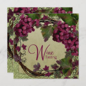 Invitation Raisins rouges verts vintage Toscane Ancien Monde (Devant / Derrière)