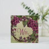 Invitation Raisins rouges verts vintage Toscane Ancien Monde (Debout devant)