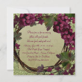 Invitation Raisins rouges verts vintage Toscane Ancien Monde (Dos)