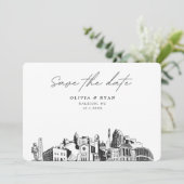 Invitation Raleigh Mariage Moderne Enregistrer la date (Debout devant)