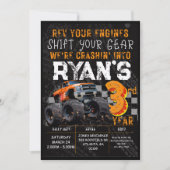 Invitation Rallye Camion Enfants Monster 3e fête d'anniversai (Devant)