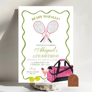 Invitation Rallye De Tennis Et Margaritas Anniversaire Adulte