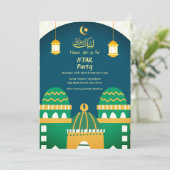 Invitation Ramadan Cute Mosque Gold Calligraphie Iftar (Debout devant)