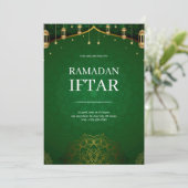 Invitation Ramadan Iftar Moderne Vert (Debout devant)