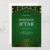 Invitation Ramadan Iftar Moderne Vert (Devant / Derrière)