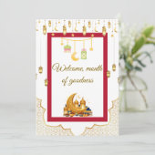 Invitation Ramadan Kareem Greeting Card Elegant Islamic Desig (Debout devant)