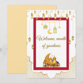 Invitation Ramadan Kareem Greeting Card Elegant Islamic Desig (Devant / Derrière)