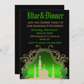 Invitation Ramadan Mubarak Kareem 2024 fête de l'Iftar (Devant / Derrière)