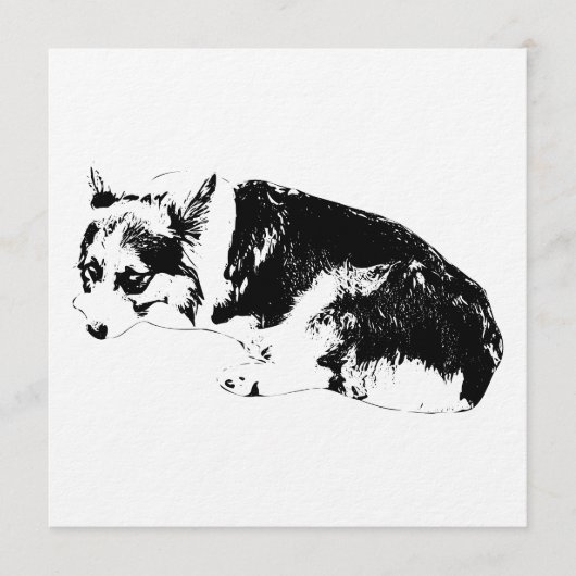 Invitation Ramassez de l'Encre, Corgi Confortable (Devant)