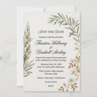Invitation Rameaux d'olivier, Fleurs sauvages blanches, Angle