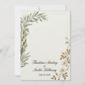 Invitation Rameaux d'olivier, Fleurs sauvages blanches, Angle (Dos)