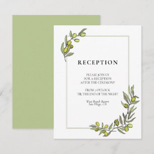 Invitation Rameaux d'olivier pour réception de mariage